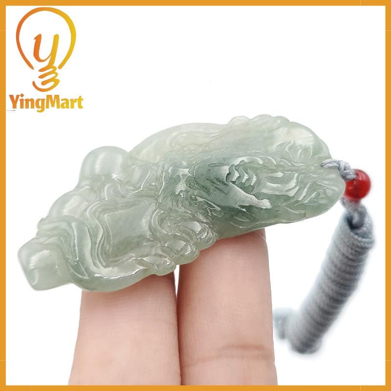Yingmart  100% Natural Jade Dragon Pendant  Burmese Myanmar Genuine Jadeite Real Jade Grade A Type A Lucky pendant