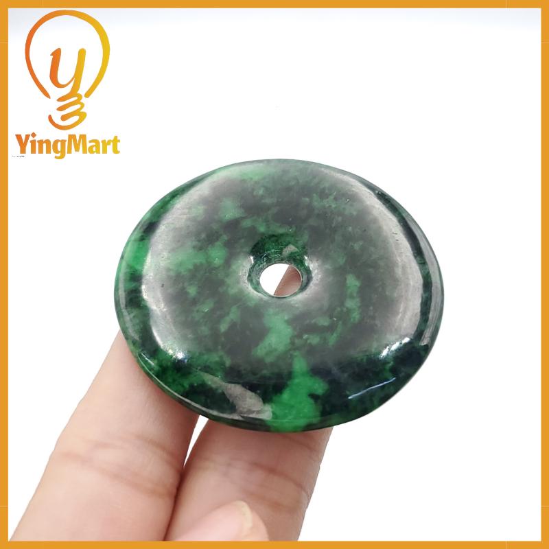 Yingmart Donut Jade Pendant 100% Genuine Jadeite Real Jade Type A Grade A Type A Hand Carved