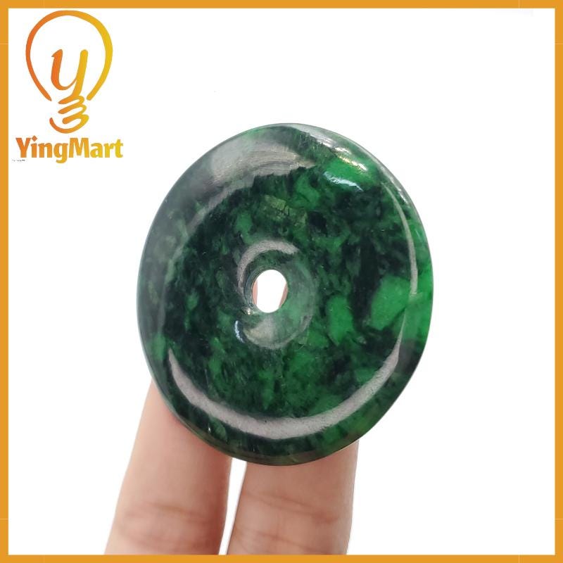 Yingmart Donut Jade Pendant 100% Genuine Jadeite Real Jade Type A Grade A Type A Hand Carved
