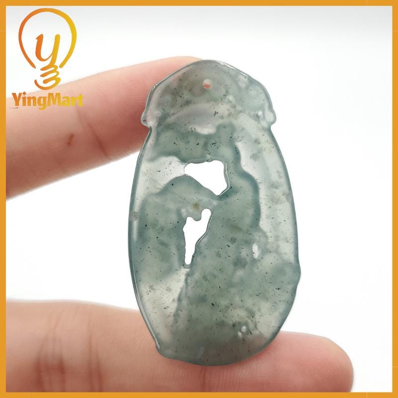 Yingmart Peacock Pendant 100% Natural  Genuine Jadeite Real Jade Type A Grade A Hand Carved