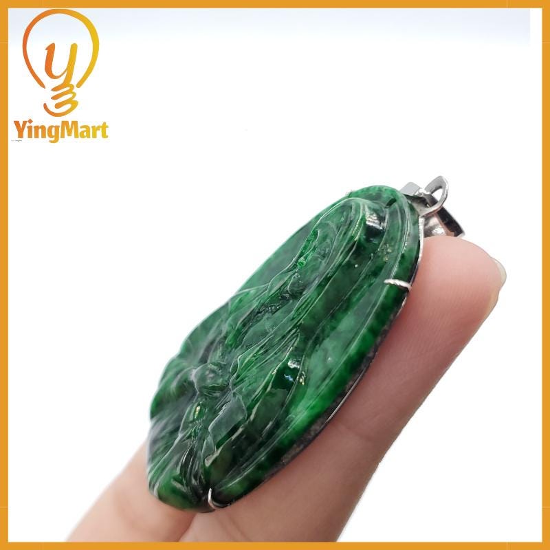 Yingmart  Jesus Jade 100% Natural Carved Pendant Genuine Jadeite Real Jade Grade A Type A With Metal Hook