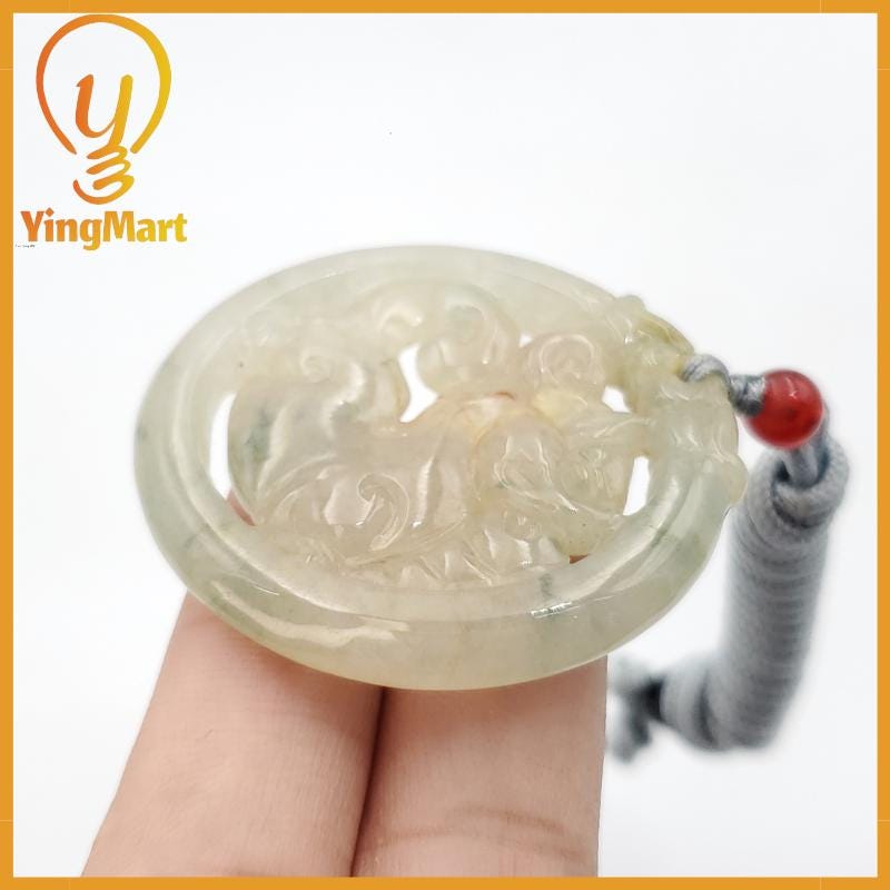 Natural Burmese Jadeite A Jade Pendant Horse Grade A Jadeite Hand Carved Protection, Good Luck