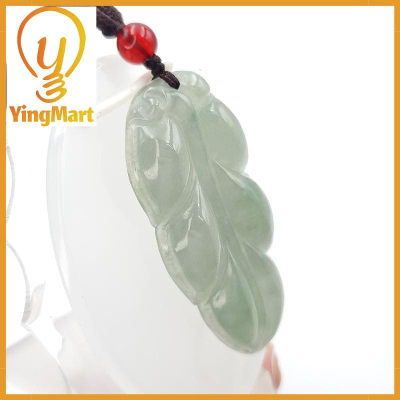 Natural Jade Leaf Pendant 100% Genuine Jadeite Real Jade Type A Grade A Type A Hand Carved Protection, Good Luck