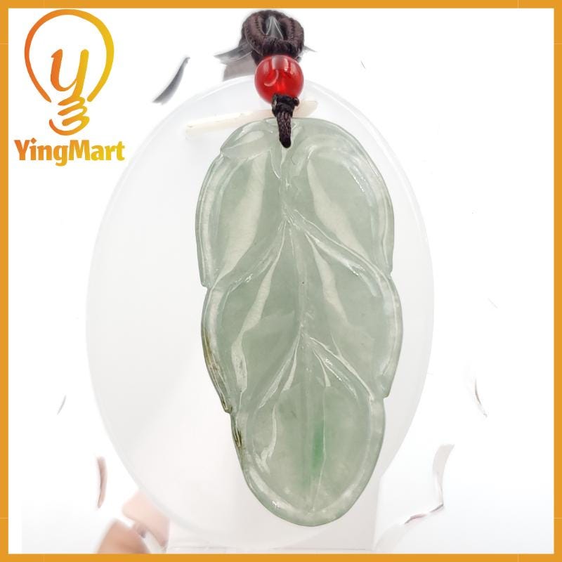 Natural Jade Leaf Pendant 100% Genuine Jadeite Real Jade Type A Grade A Type A Hand Carved Protection, Good Luck