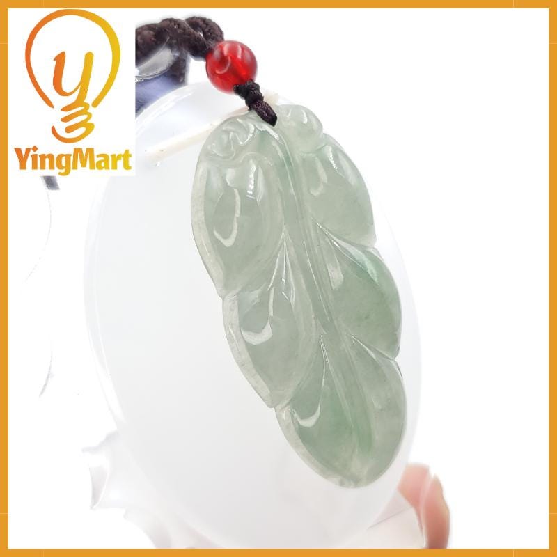 Natural Jade Leaf Pendant 100% Genuine Jadeite Real Jade Type A Grade A Type A Hand Carved Protection, Good Luck