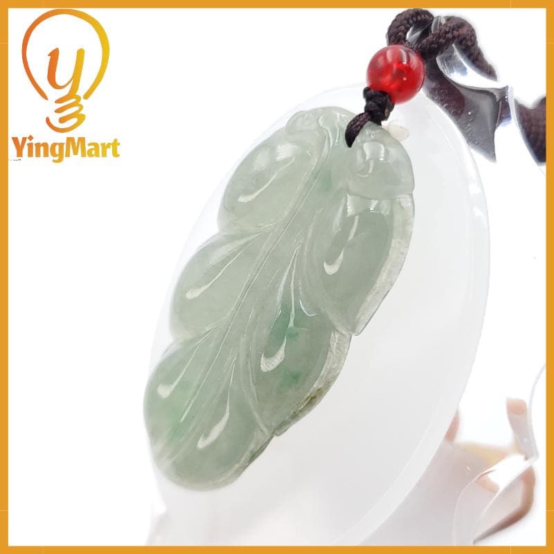 Natural Jade Leaf Pendant 100% Genuine Jadeite Real Jade Type A Grade A Type A Hand Carved Protection, Good Luck