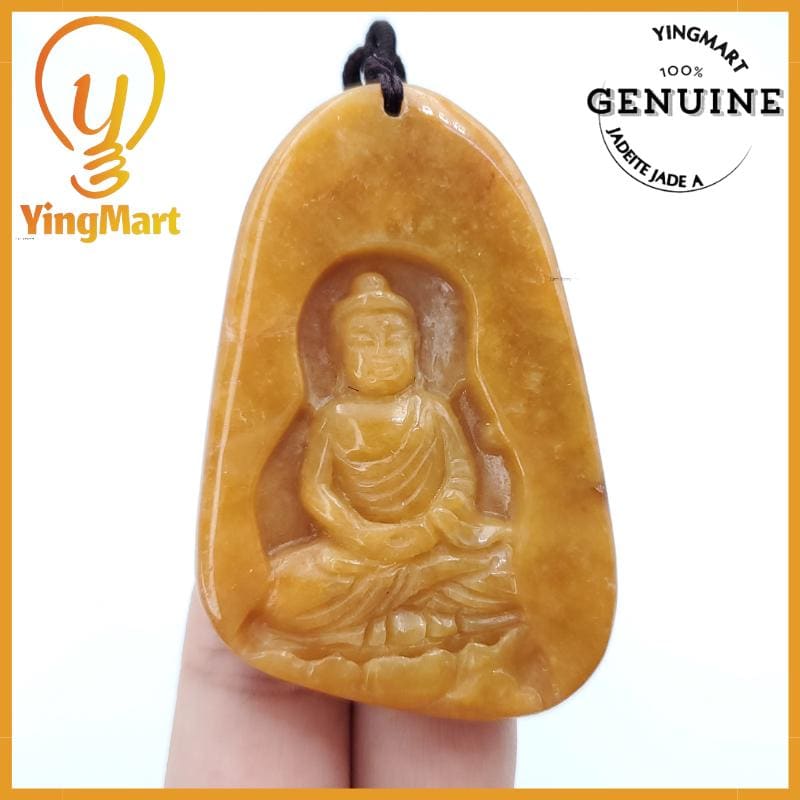 Yingmart Myanmar Jade Guan Yin Pendant Genuine Jadeite Jade  Burmese Myanmar Real Jade Grade A Type A  Hand Carved Lucky pendant