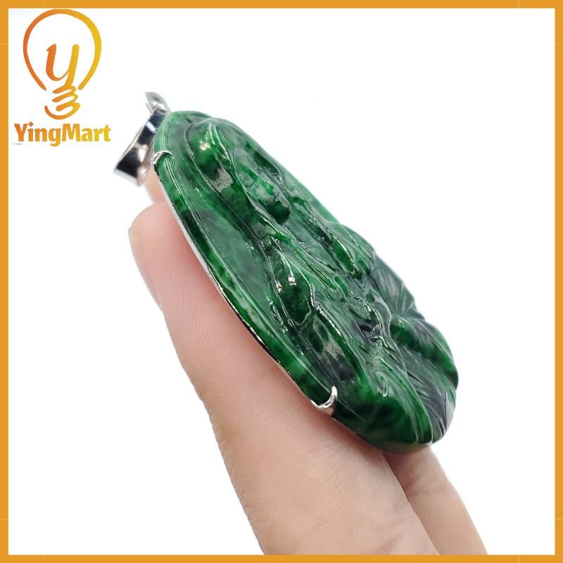 Yingmart  Jesus Jade 100% Natural Carved Pendant Genuine Jadeite Real Jade Grade A Type A With Metal Hook