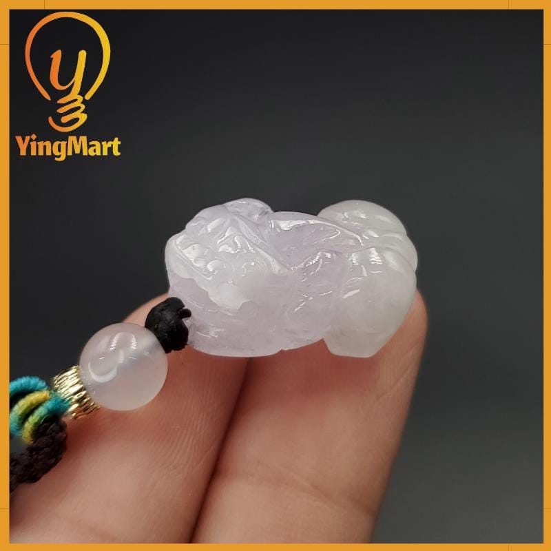 Icy Very Light Purple Natural Pixiu Jade Carved Genuine Jadeite Real Jade Grade A Type A, Lucky Pendant, Jade Necklace Pendant, Jewerly