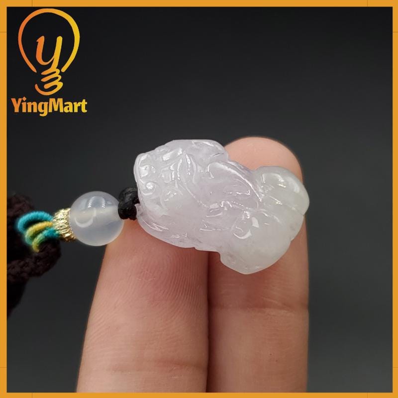 Icy Very Light Purple Natural Pixiu Jade Carved Genuine Jadeite Real Jade Grade A Type A, Lucky Pendant, Jade Necklace Pendant, Jewerly