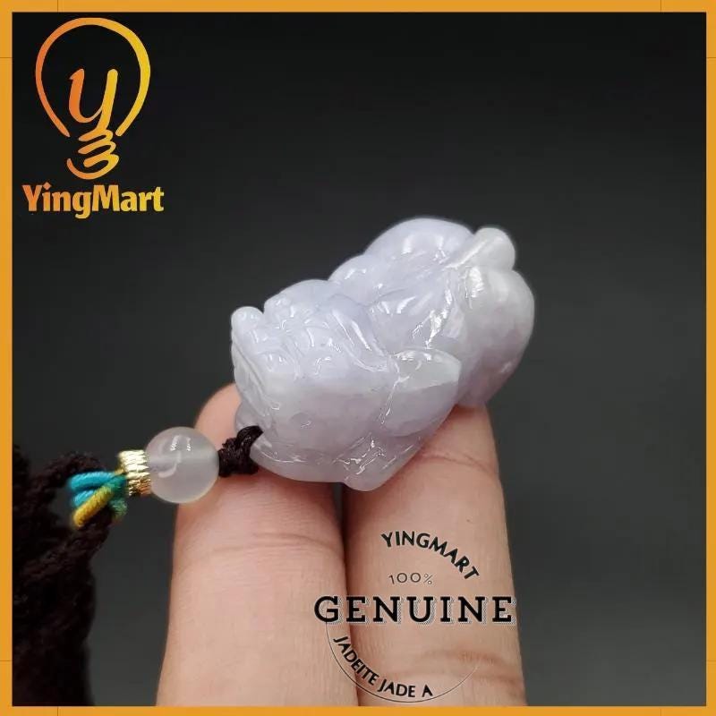 Icy Very Light Purple Natural Pixiu Jade Carved Genuine Jadeite Real Jade Grade A Type A, Lucky Pendant, Jade Necklace Pendant, Jewerly