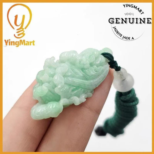 Natural Genuine Floating Green Cabbage Jadeite Jade Grade A Hand Craving Pedant, Lucky Pendant, Jade Necklace Pendant, Jewerly Supplies