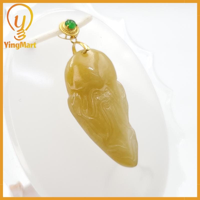 Natural Jade Face Of Shoulao Pendant Genuine Jadeite Real Jade Type A Hand Carved, Lucky Pendant, Jade Necklace Pendant, Jewerly Supplies,
