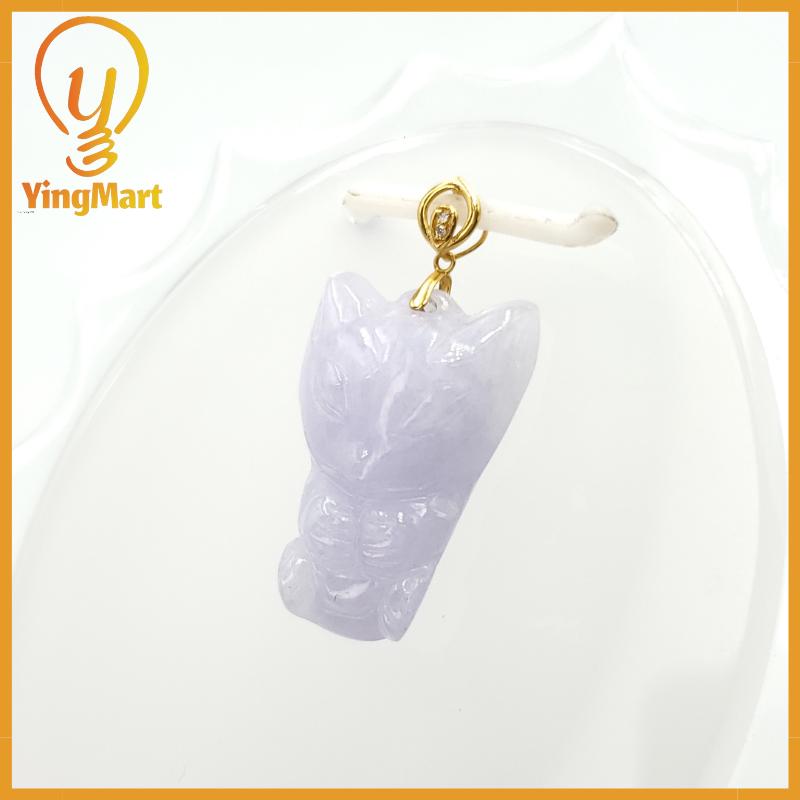 100% Natural Jade Nine - Tailed fox Pendant Hand Carved  Burmese Myanmar Genuine Jadeite Real Jade Type A, Lucky Pendant, Jade Necklace