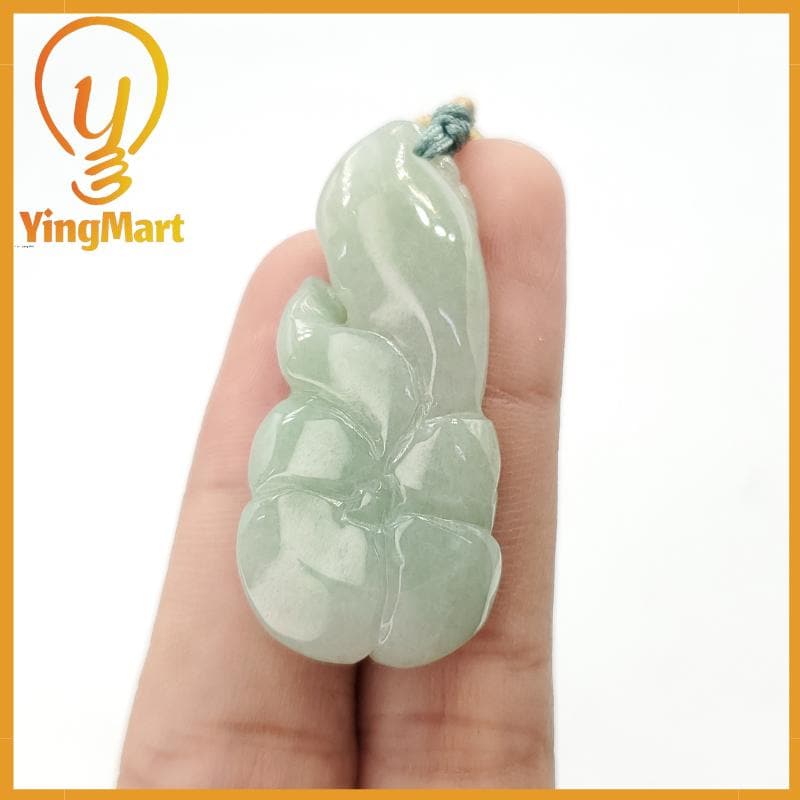 Yingmart Natural Jade Lotus Flower Genuine Jadeite Real Jade Grade A Type A Hand Craving