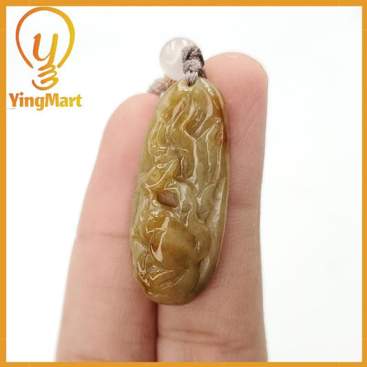 Yingmart Natural Jade Giraffe Genuine Jadeite Real Jade Grade A Type A Hand Craving