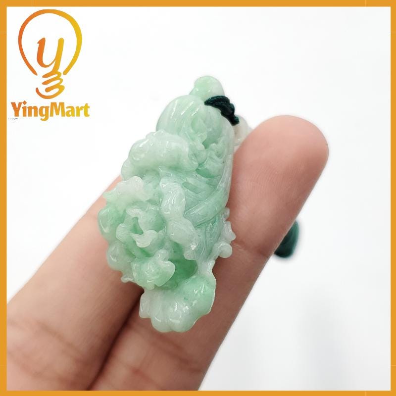 Natural Genuine Floating Green Cabbage Jadeite Jade Grade A Hand Craving Pedant, Lucky Pendant, Jade Necklace Pendant, Jewerly Supplies