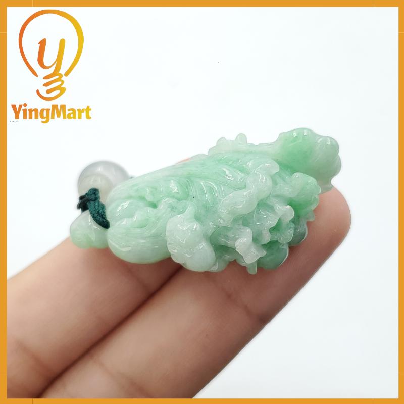 Natural Genuine Floating Green Cabbage Jadeite Jade Grade A Hand Craving Pedant, Lucky Pendant, Jade Necklace Pendant, Jewerly Supplies