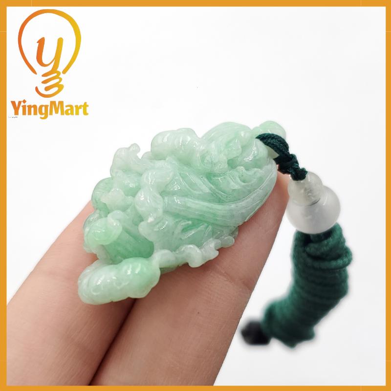 Natural Genuine Floating Green Cabbage Jadeite Jade Grade A Hand Craving Pedant, Lucky Pendant, Jade Necklace Pendant, Jewerly Supplies