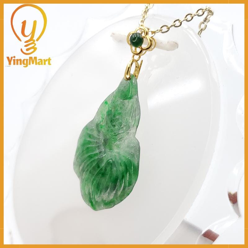 Natural Green Fish Jade Pendant Hand Carved Genuine Jadeite Real Jade Type A Grade A , Lucky Pendant, Jade Necklace Pendant, Jewerly