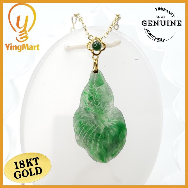 Natural Green Fish Jade Pendant Hand Carved Genuine Jadeite Real Jade Type A Grade A , Lucky Pendant, Jade Necklace Pendant, Jewerly