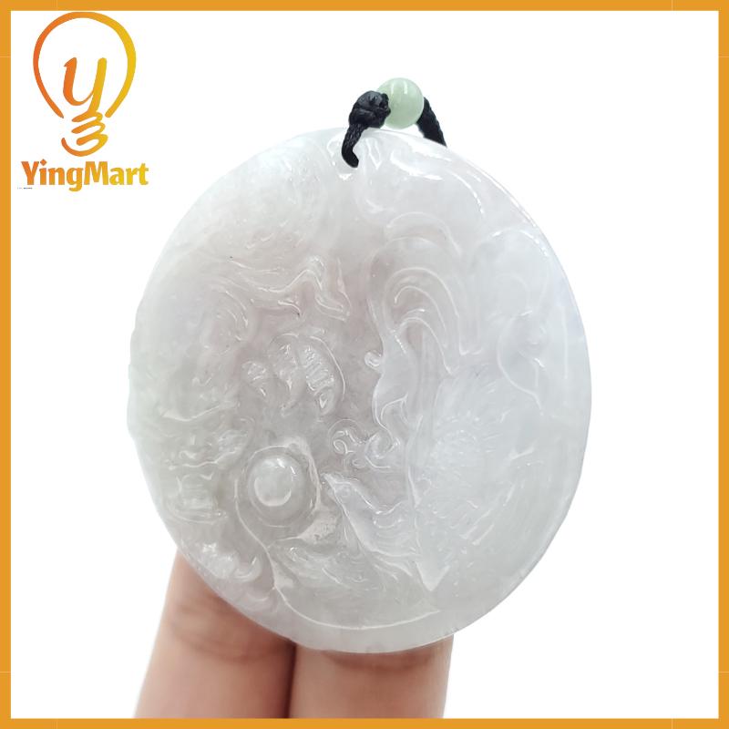 Translucent Dragon, Phoenix and Fish Jade Pendant  Genuine Jadeite Real Jade Type A Hand Carved,  Lucky Pendant, Jade Necklace Pendant