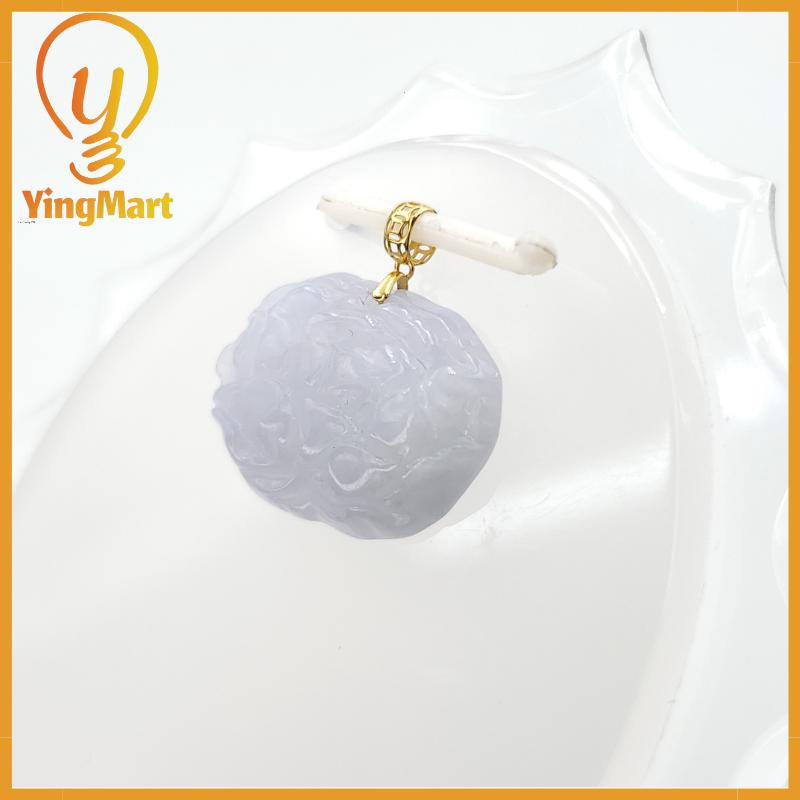 Natural Lotus Flower Genuine Jadeite Real Jade Grade A Type A Hand Craving,  Lucky Pendant, Jade Necklace Pendant