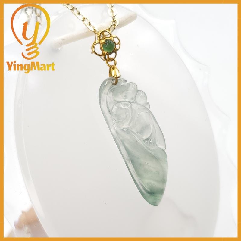 Natural Grade A Jadeite Chinese Ruyi Pendant Jewerly Supplies,  Lucky Pendant, Jade Necklace Pendant