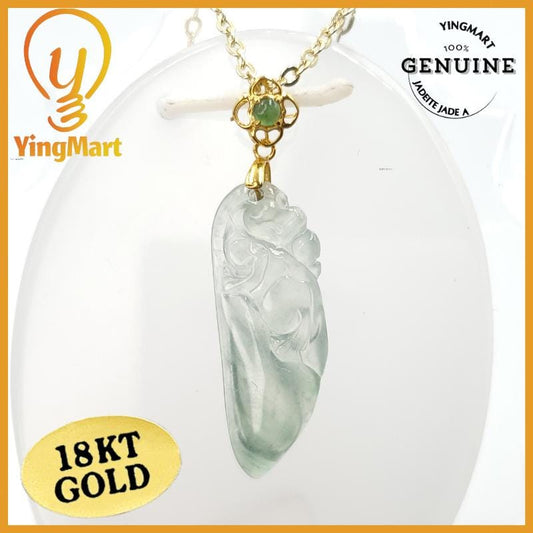 Natural Grade A Jadeite Chinese Ruyi Pendant Jewerly Supplies,  Lucky Pendant, Jade Necklace Pendant