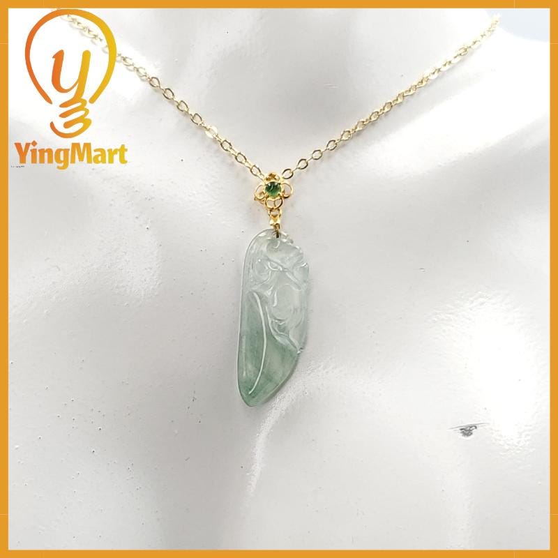 Natural Grade A Jadeite Chinese Ruyi Pendant Jewerly Supplies,  Lucky Pendant, Jade Necklace Pendant