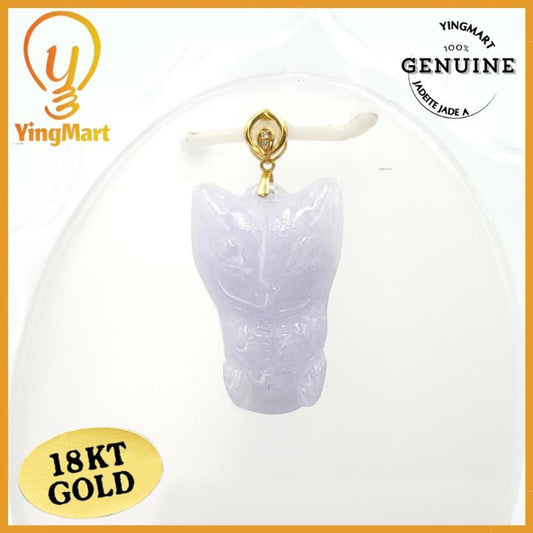 100% Natural Jade Nine - Tailed fox Pendant Hand Carved  Burmese Myanmar Genuine Jadeite Real Jade Type A, Lucky Pendant, Jade Necklace
