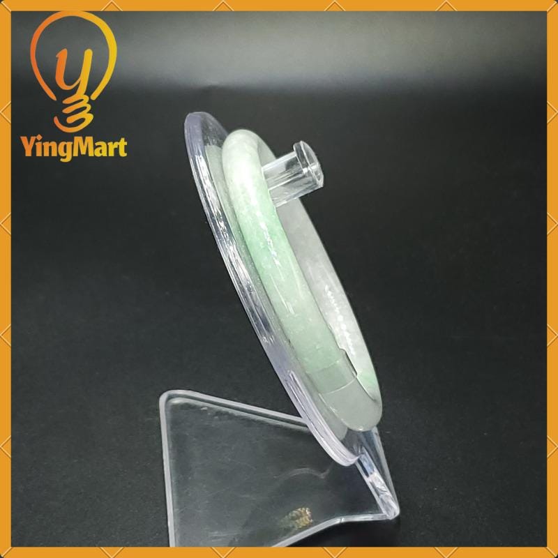 Jade Bangle 54mm SJC Certified Bracelet | Yingmart – Natural Color Grey Slight Green Jadeite Jewelry for Women, Men, Grandma, Sister