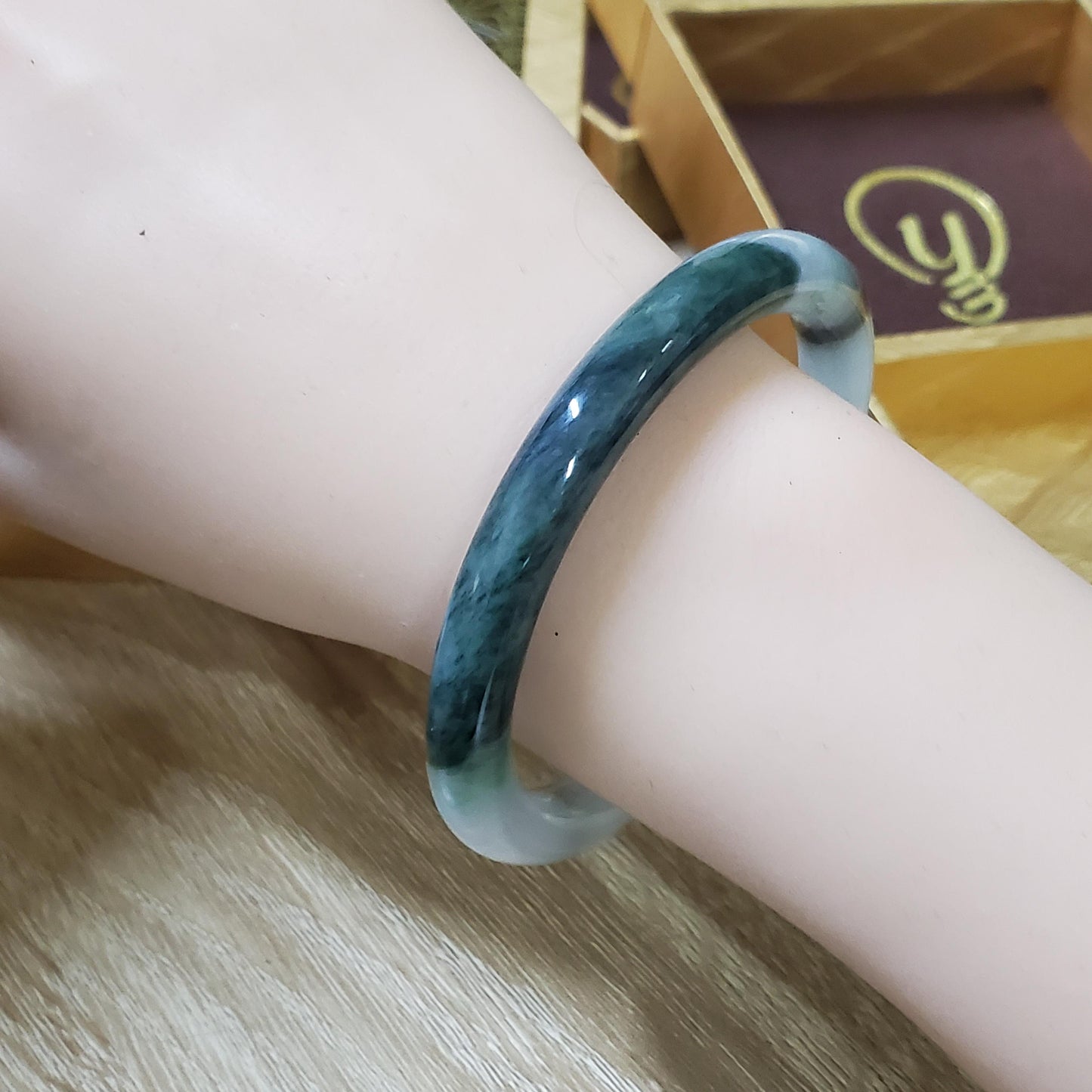 High Quality 48–72mm Natural-Colour Jade Cert No. B White Black Green YingMart Jadeite Bangle Burmese Gift for Her Sister Mother Grandma