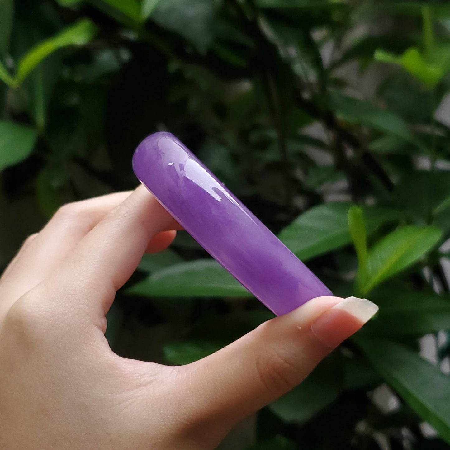 High Quality 48–72mm Jadeite Jade Purple Bangle Bracelets Genuine Feng Shui Jewelry Gift for Her Mom Sister Grandma Personalized