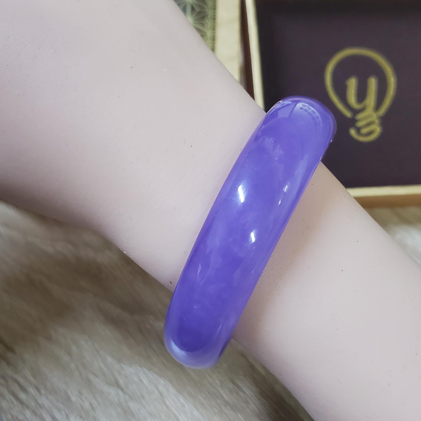 High Quality 48–72mm Jadeite Jade Purple Bangle Bracelets Genuine Feng Shui Jewelry Gift for Her Mom Sister Grandma Personalized