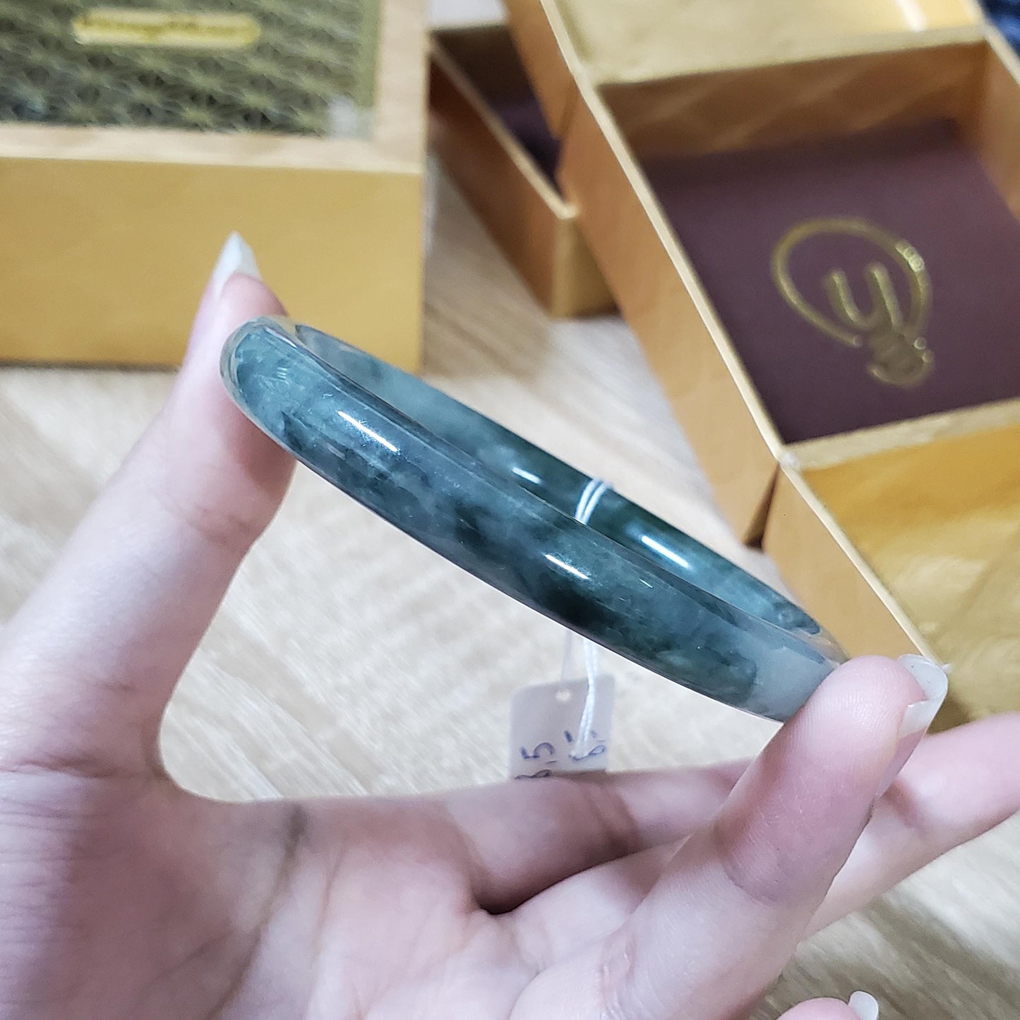 High Quality 48–72mm Natural-Colour Jade White to Light Green Bangle Bracelets Gift for Her Mom Grandma Feng Shui Personalized Jewelry