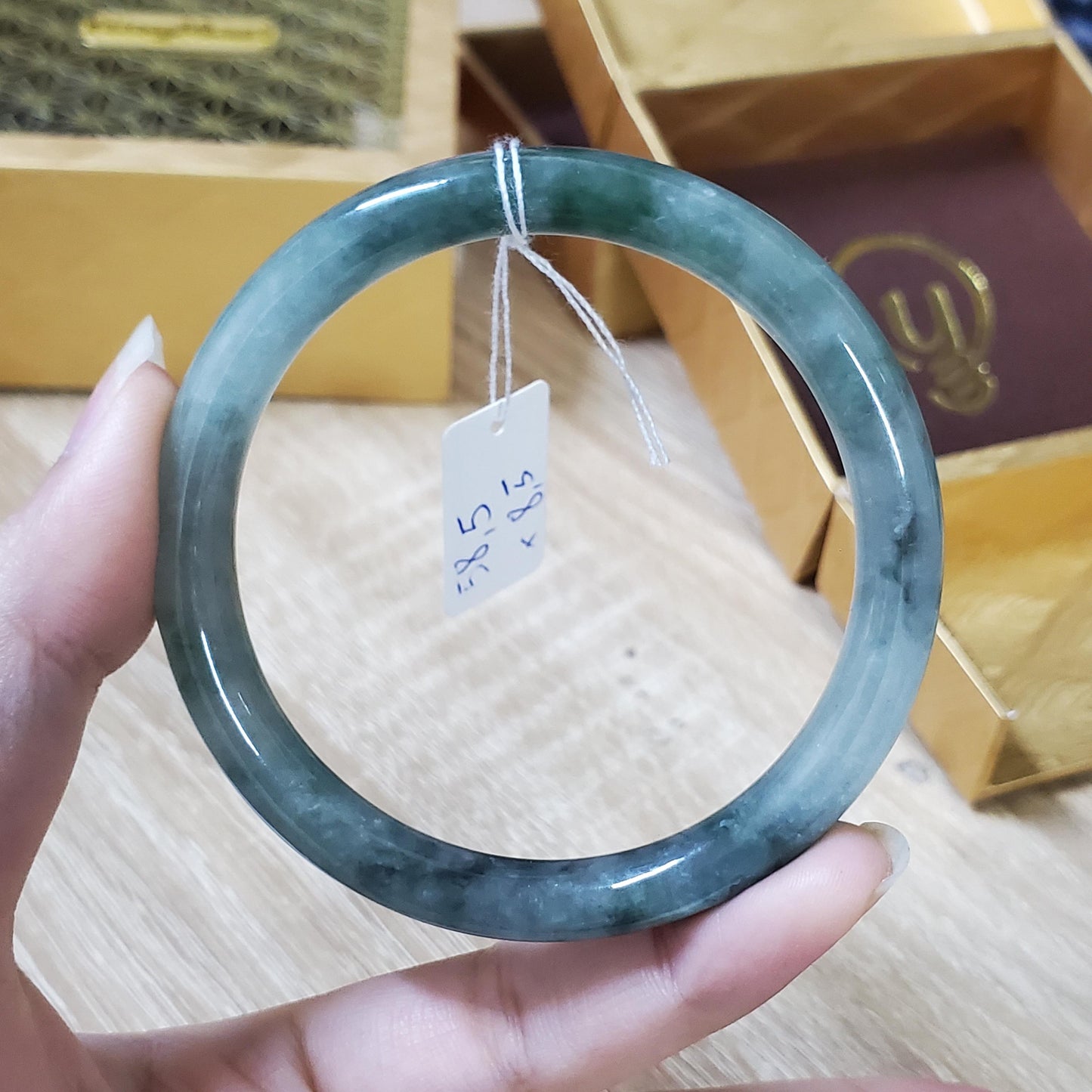 High Quality 48–72mm Natural-Colour Jade White to Light Green Bangle Bracelets Gift for Her Mom Grandma Feng Shui Personalized Jewelry