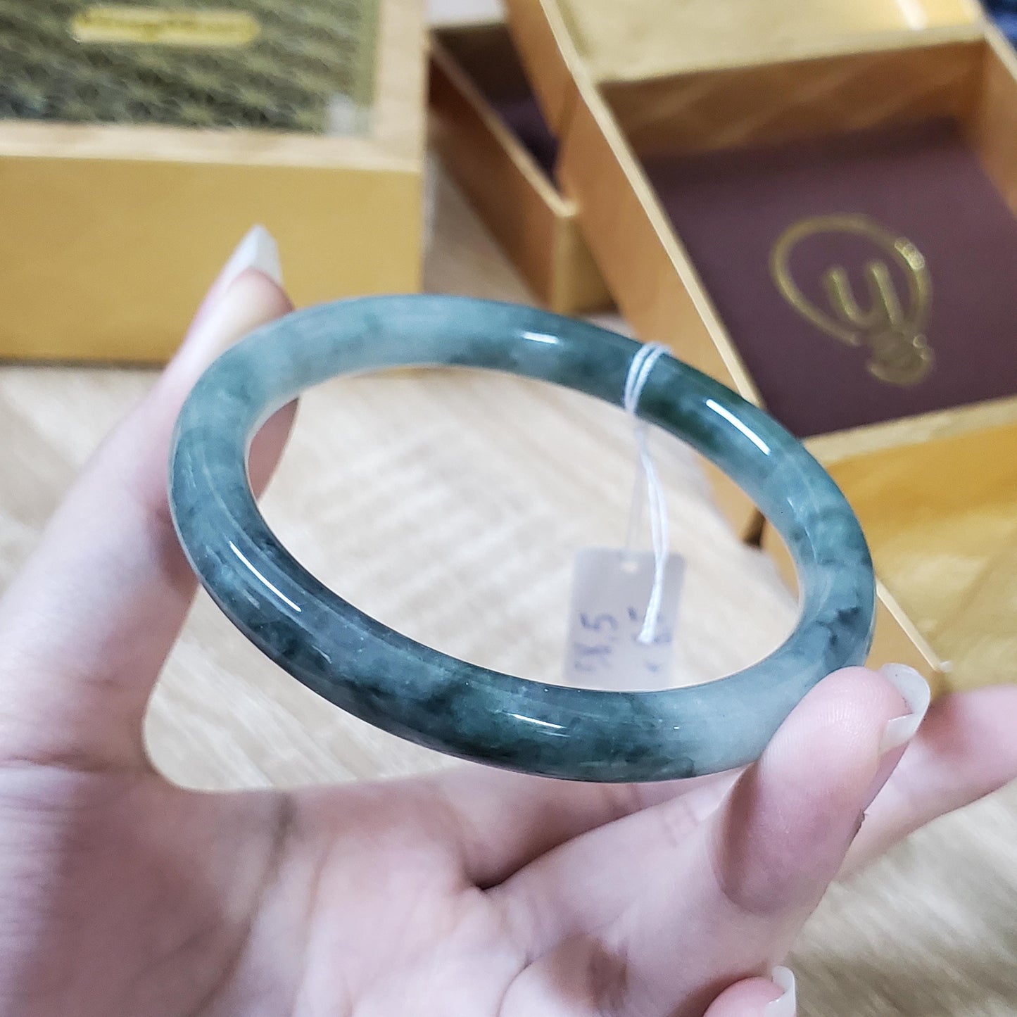 High Quality 48–72mm Natural-Colour Jade White to Light Green Bangle Bracelets Gift for Her Mom Grandma Feng Shui Personalized Jewelry