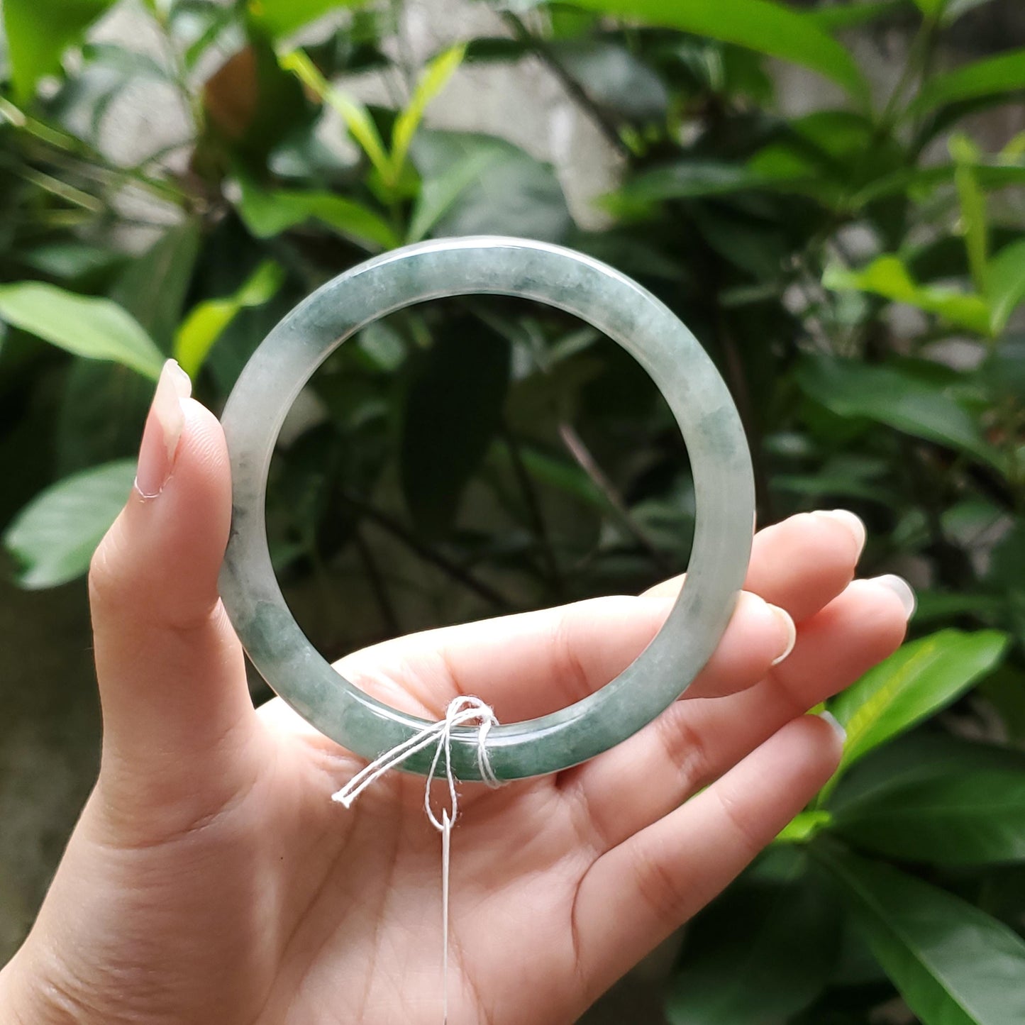 High Quality 48–72mm Natural-Colour Jade White to Light Green Bangle Bracelets Gift for Her Mom Grandma Feng Shui Personalized Jewelry