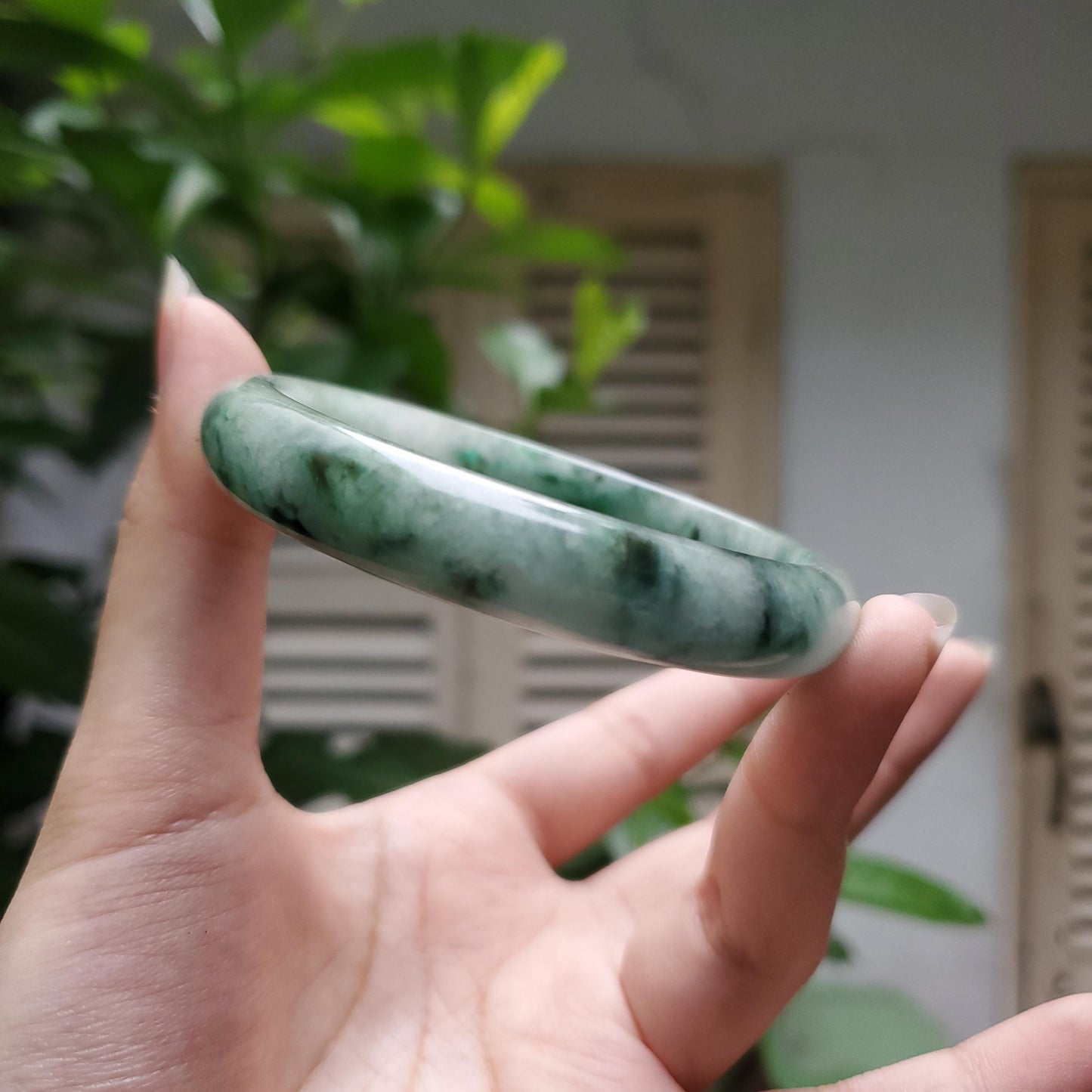 High Quality 48–72mm Natural-Colour Jade White YingMart Bangle Bracelets Burmese Gift for Her Grandmother Sister Mom Mens Feng Shui