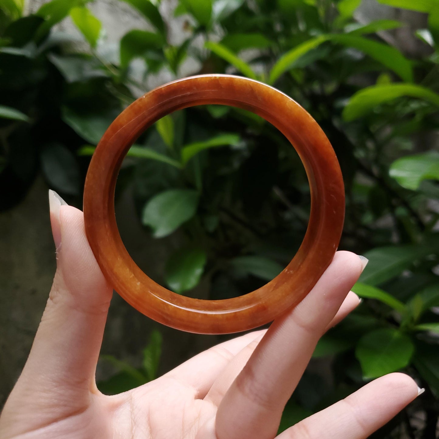 High Quality 48–60mm Jadeite Jade Orange "YingMart" Bangle Mens Mother Sister Feng Shui Gift for Her Personalized - Best Price