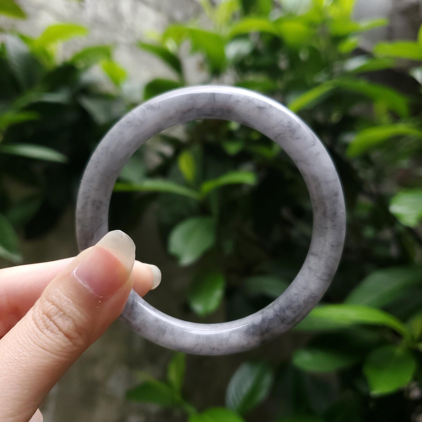 High Quality 48–72mm Genuine Type A Jade Grey White Black YingMart Jadeite Bangle Bracelets Gift for Her Grandmother Sister Mens
