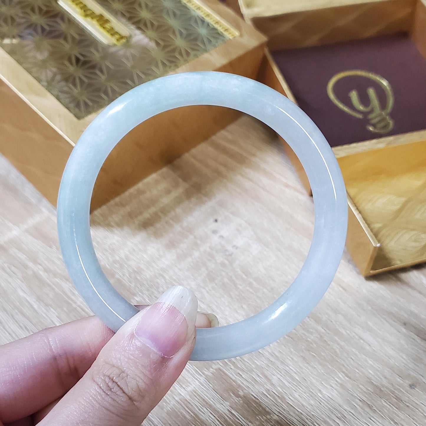 High Quality 48–72mm Jadeite Jade Light Green Purple YingMart Bangle Gift for Her Grandma Sister Mom Mens Feng Shui Personalized