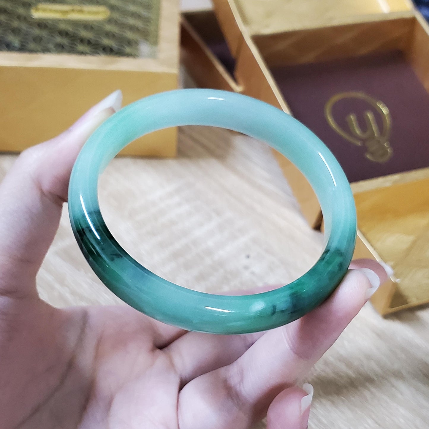 High Quality 48–72mm Jadeite Jade Green Black YingMart Bangle Gift for Her Mom Sister Mens Grandma Feng Shui Personalized