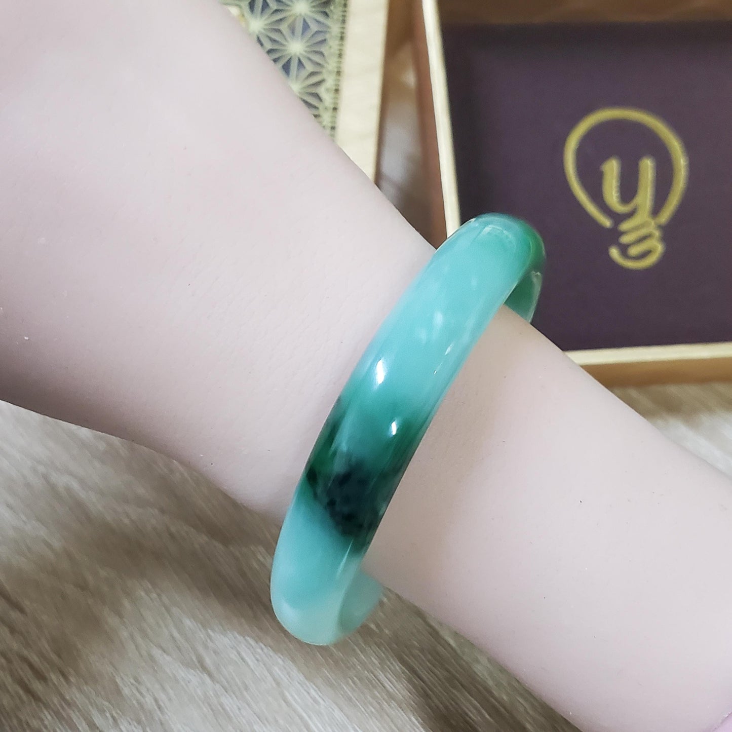 High Quality 48–72mm Jadeite Jade Green Black YingMart Bangle Gift for Her Mom Sister Mens Grandma Feng Shui Personalized