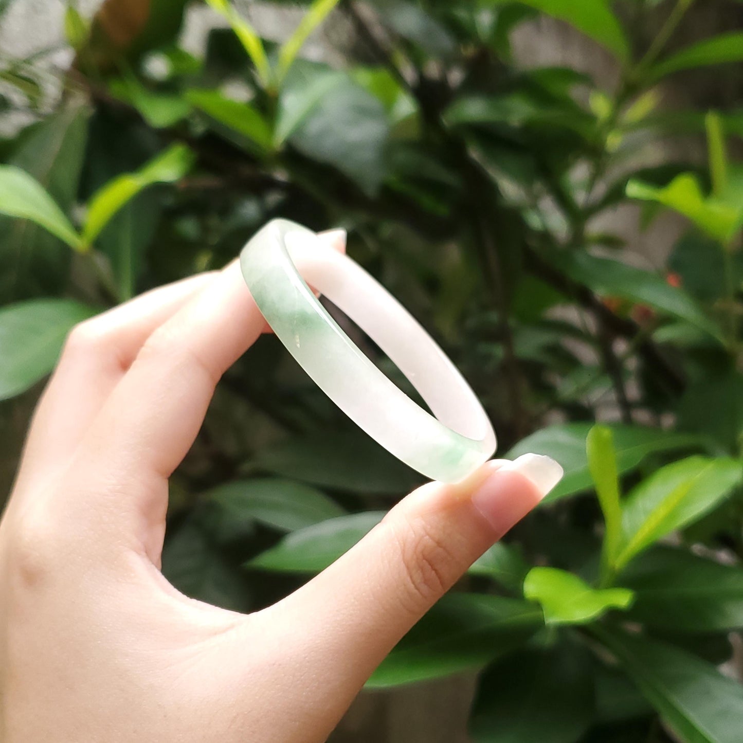 High Quality 48–72mm Natural-Colour Jade White Green Bangle Bracelets Gift for Her Mom Grandma Feng Shui Personalized Jewelry