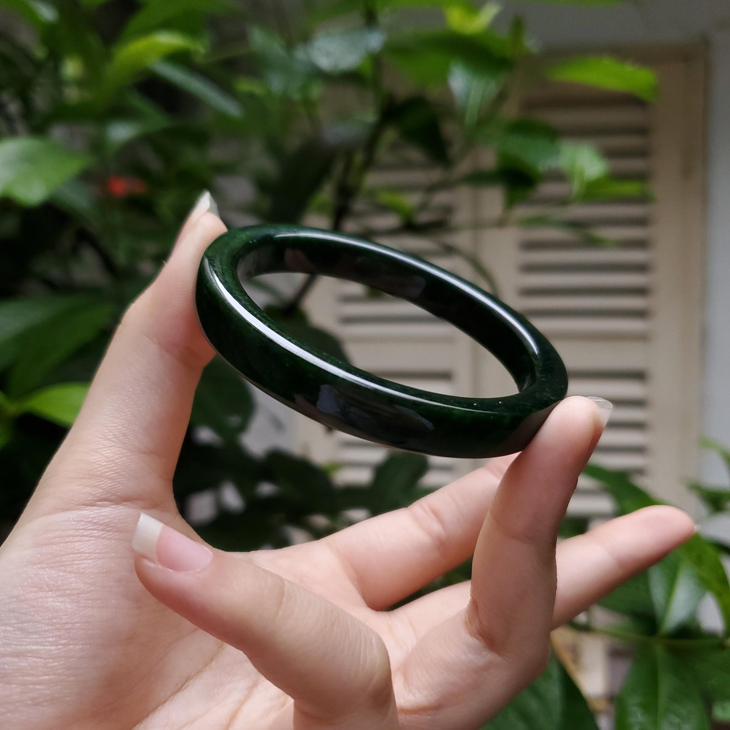 High Quality 48β72mm Jadeite Jade Dark Green YingMart Bangle Bracelets Burmese Gift for Her Grandma Personalized