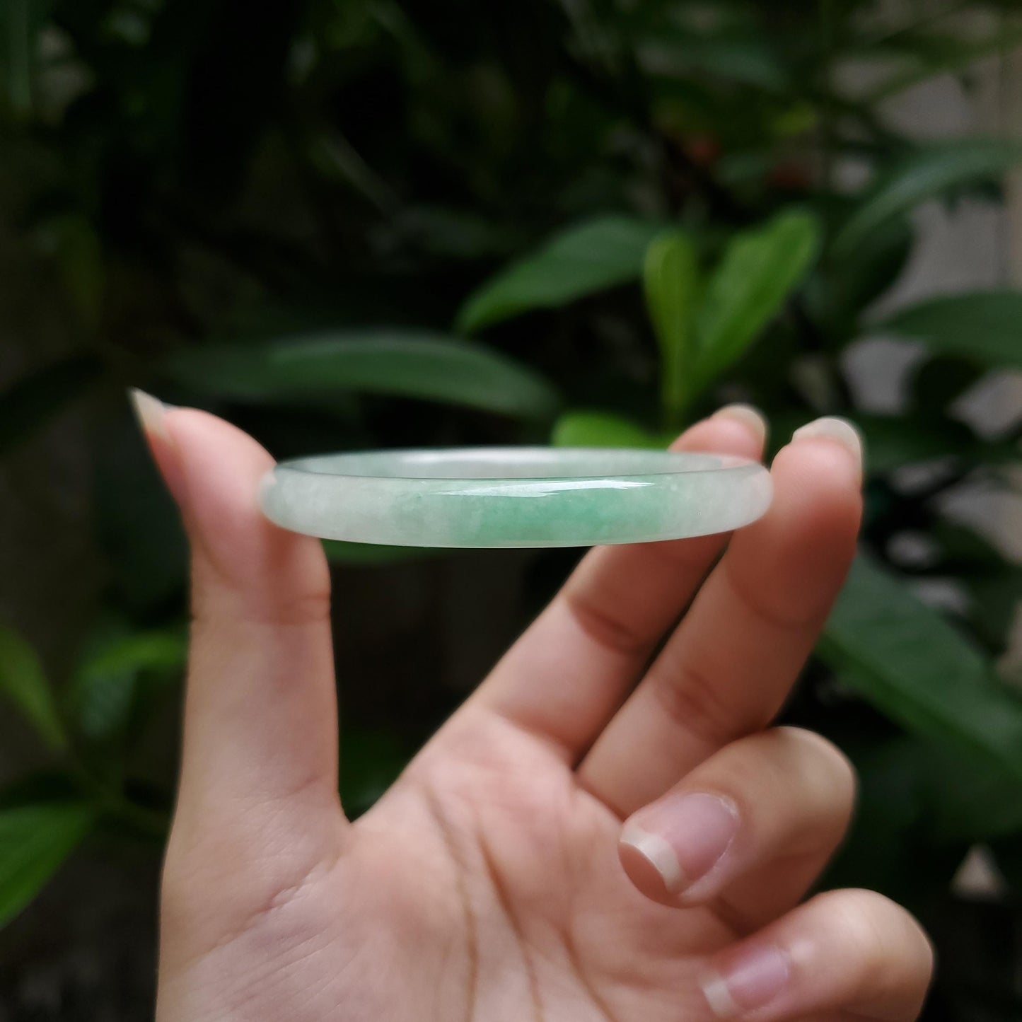 High Quality 48–72mm Natural-Colour Jade Green White Bangle Bracelets Gift for Her Mom Grandma Feng Shui Personalized Jewelry