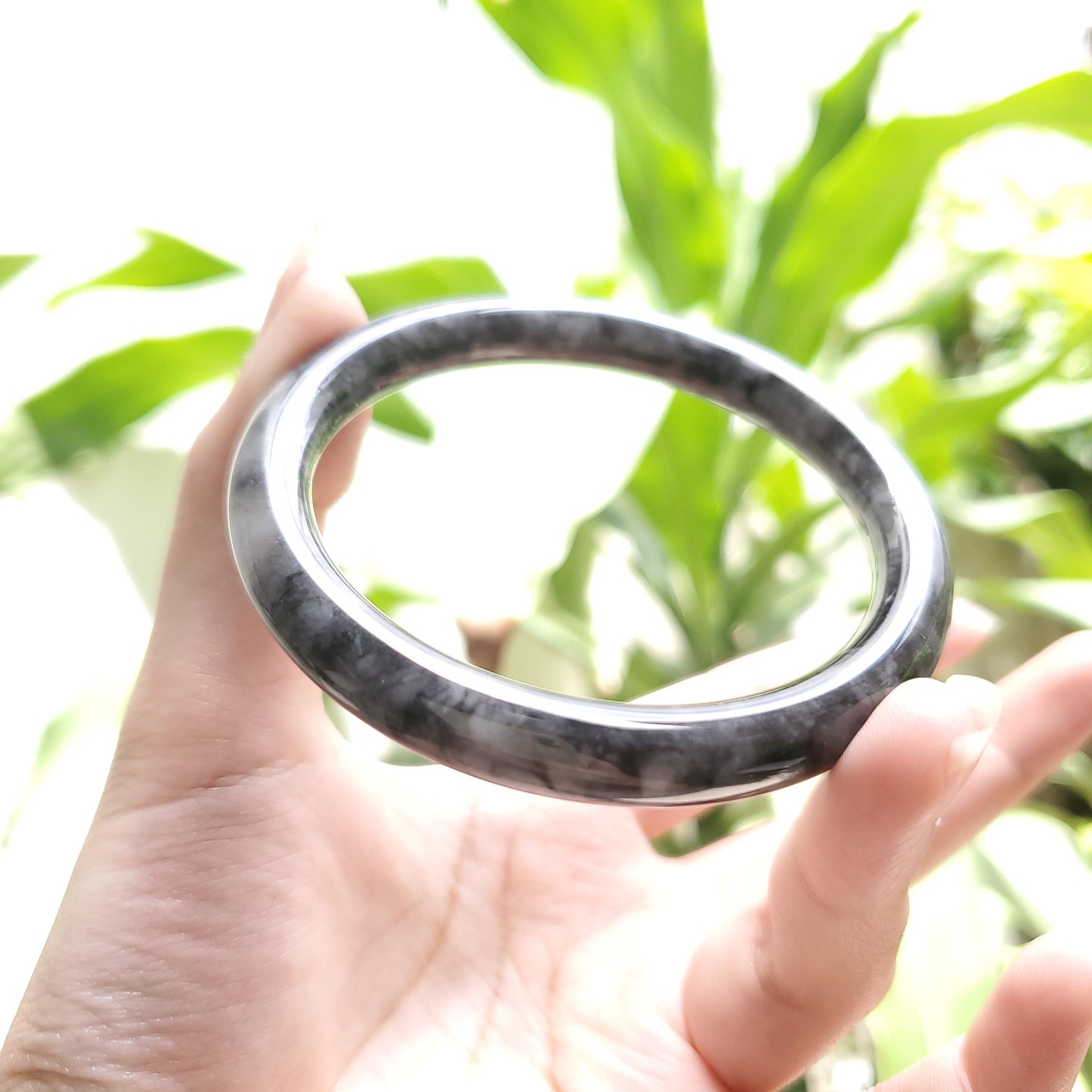 High Quality 48–72mm Jadeite Jade Grey White Black Bangle Gift for Her Grandma Mother Mens Sister Feng Shui Personalized