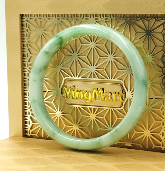 High Quality 48–72mm Jadeite Jade White to Green YingMart Bangle Gift for Her Mom Sister Grandma Mens Feng Shui Personalized
